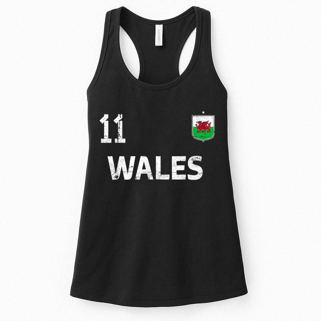 Wales Soccer Fans Jersey Welsh Flag Football Lovers Womens Tank Top