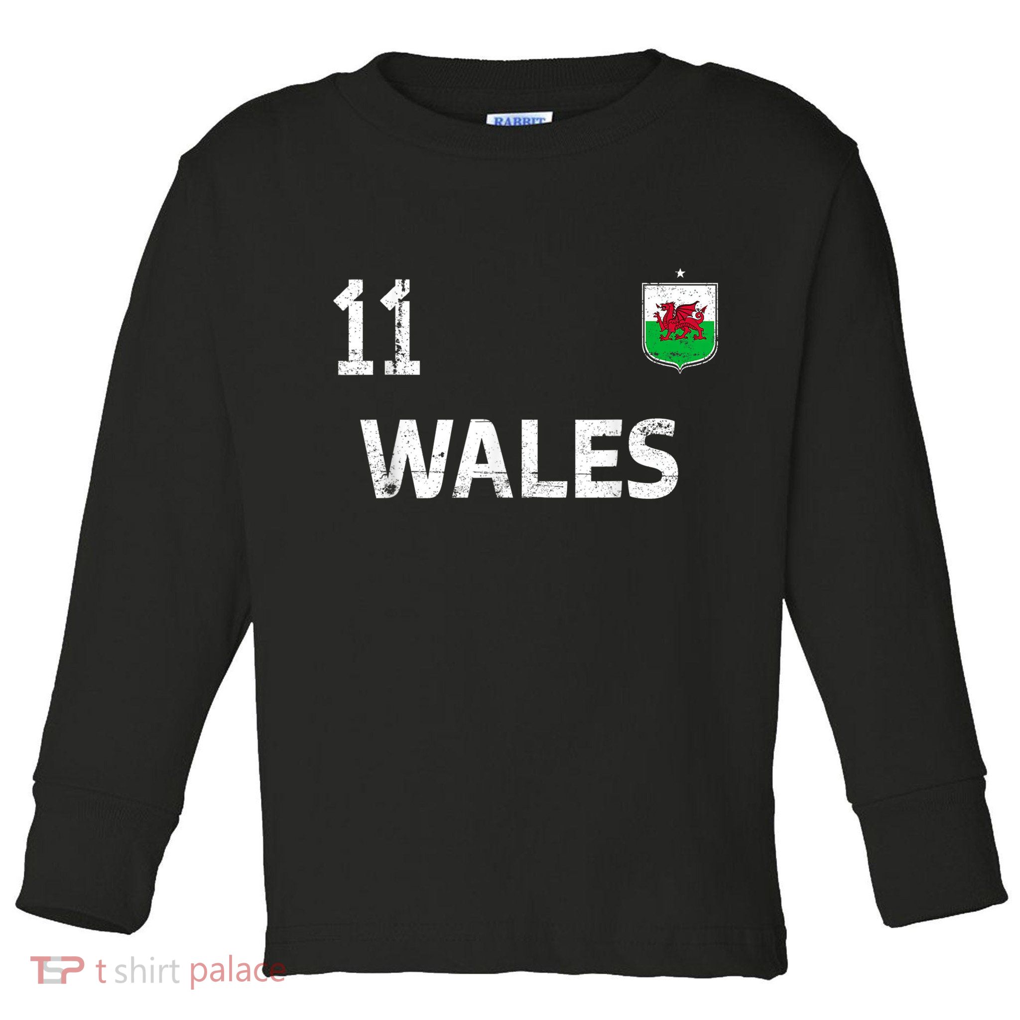 Wales Soccer Fans Jersey Welsh Flag Football Lovers Toddler Long Sleeve Shirt