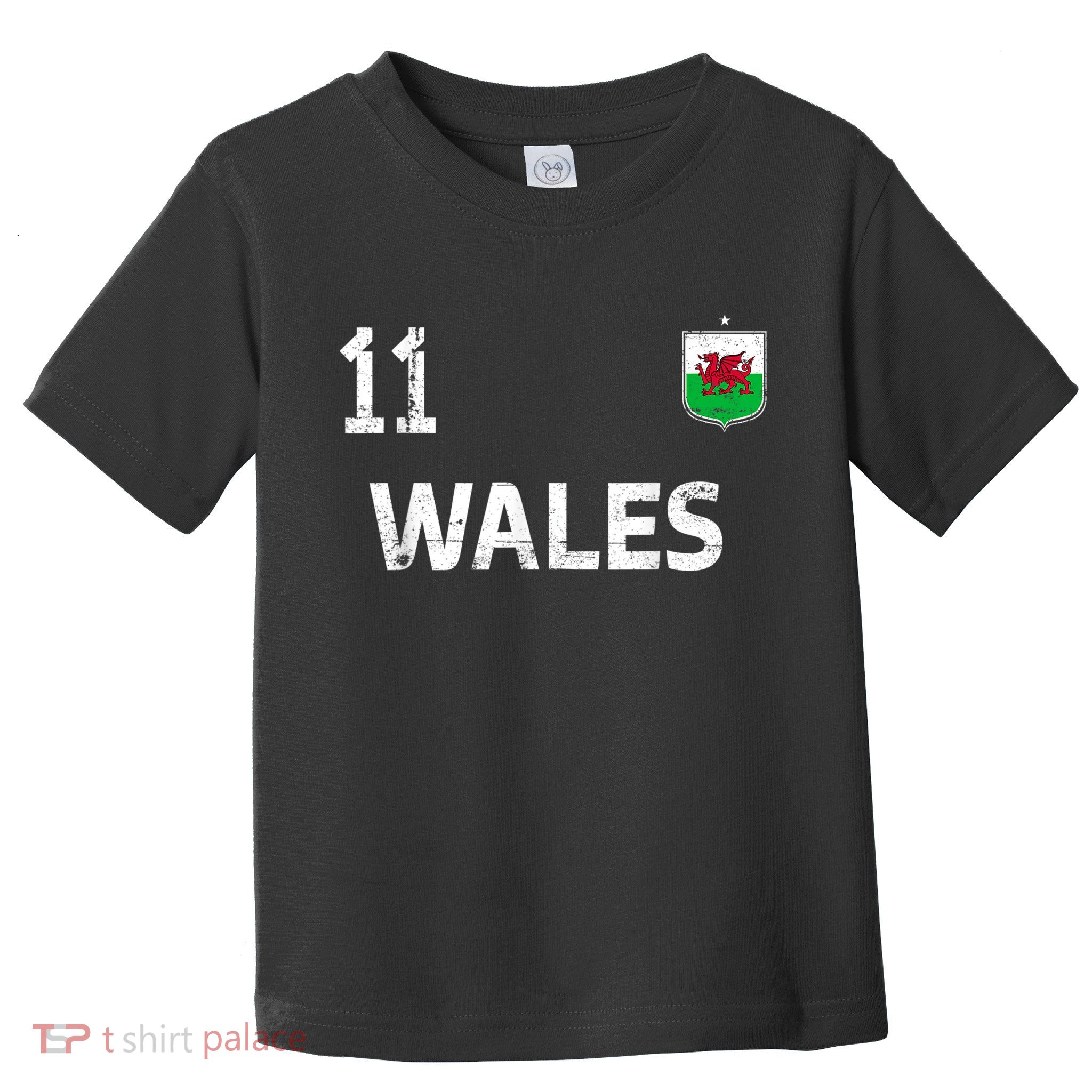 Wales Soccer Fans Jersey Welsh Flag Football Lovers Toddler T-Shirt