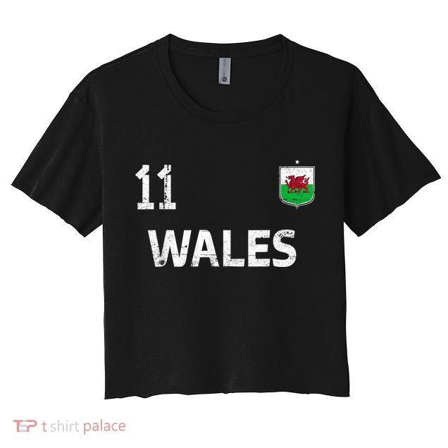 Wales Soccer Fans Jersey Welsh Flag Football Lovers Crop Top
