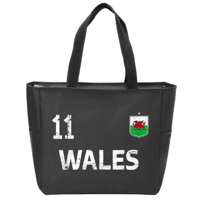 Wales Soccer Fans Jersey Welsh Flag Football Lovers Zip Tote Bag
