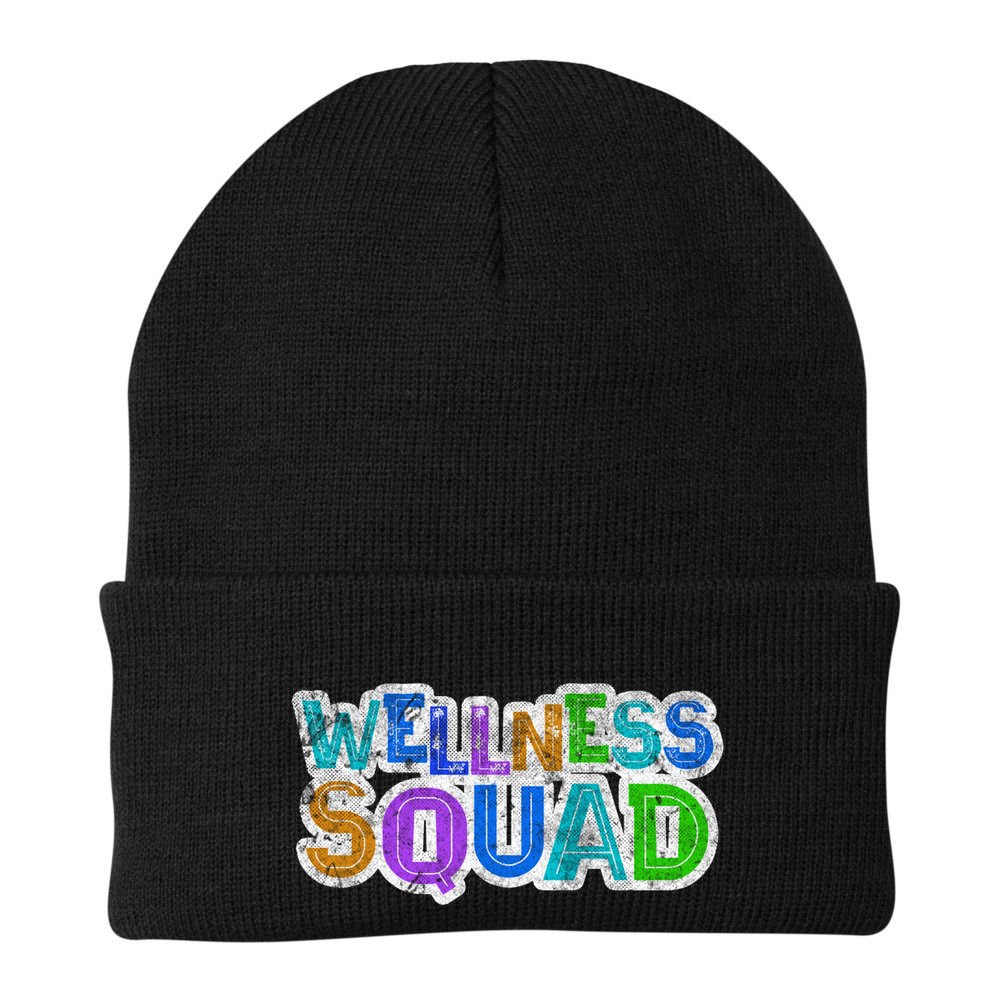 Wellness Squad Fitness Gym Crew Health Trainer Life Coach Funny Gift Beanie
