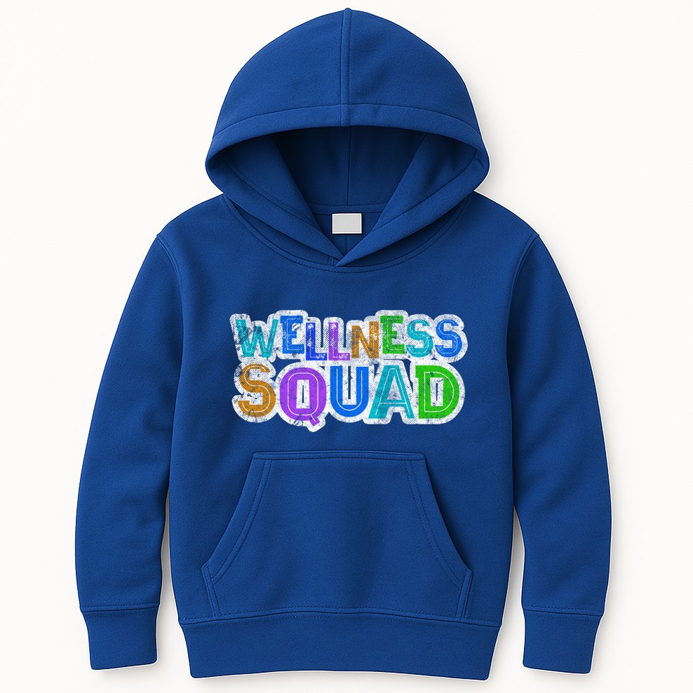 Wellness Squad Fitness Gym Crew Health Trainer Life Coach Funny Gift Kids Hoodie