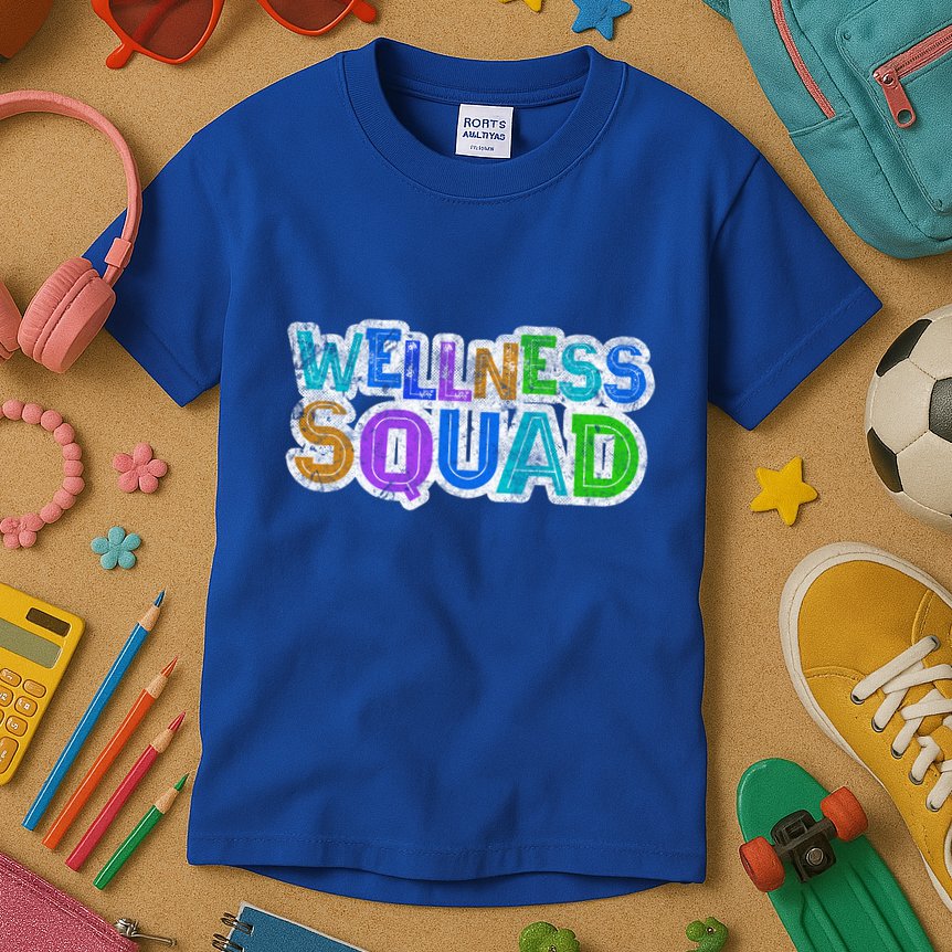 Wellness Squad Fitness Gym Crew Health Trainer Life Coach Funny Gift Kids T-Shirt