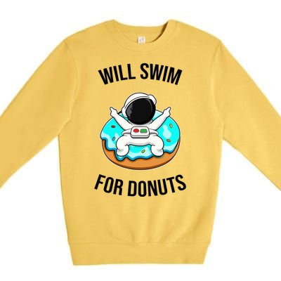 Will Swim For Donuts Premium Crewneck Sweatshirt