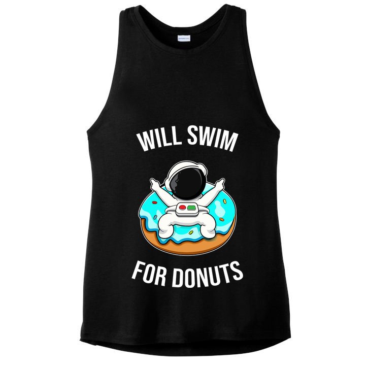 Will Swim For Donuts Ladies PosiCharge Tri-Blend Wicking Tank
