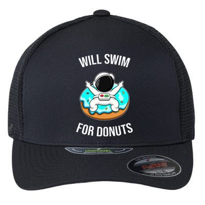 Will Swim For Donuts Flexfit Unipanel Trucker Cap