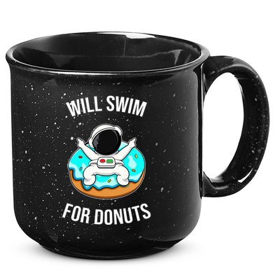 Will Swim For Donuts 15oz Campfire Ceramic Mug