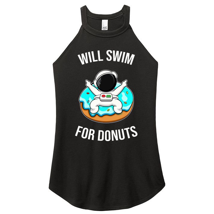 Will Swim For Donuts Women's Perfect Tri Rocker Tank