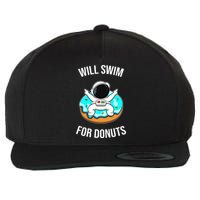 Will Swim For Donuts Wool Snapback Cap