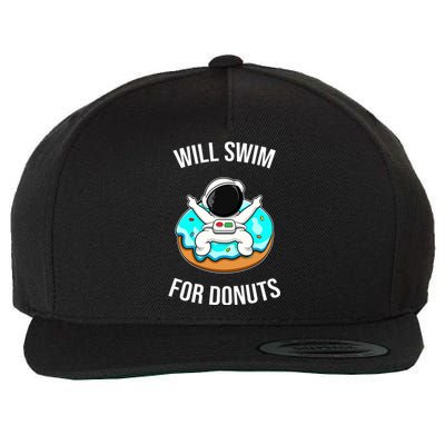 Will Swim For Donuts Wool Snapback Cap