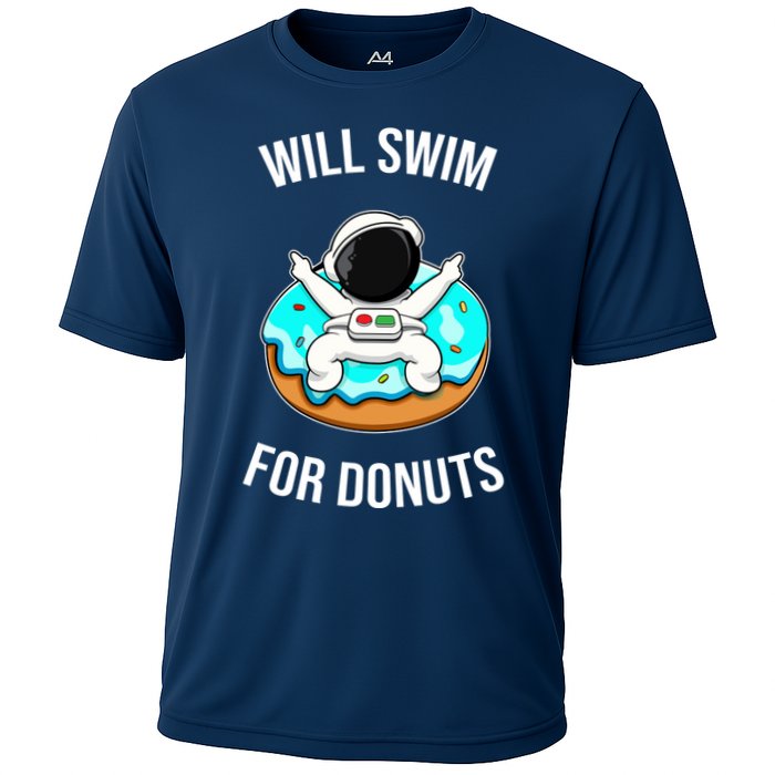 Will Swim For Donuts Cooling Performance Crew T-Shirt