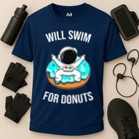 Will Swim For Donuts Cooling Performance Crew T-Shirt