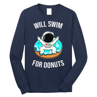Will Swim For Donuts Long Sleeve Shirt