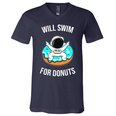 Will Swim For Donuts V-Neck T-Shirt