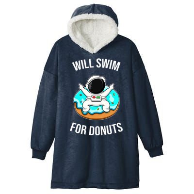 Will Swim For Donuts Hooded Wearable Blanket