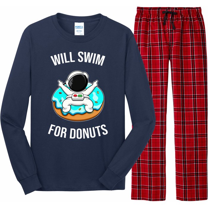 Will Swim For Donuts Long Sleeve Pajama Set