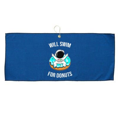 Will Swim For Donuts Large Microfiber Waffle Golf Towel