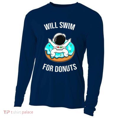 Will Swim For Donuts Cooling Performance Long Sleeve Crew