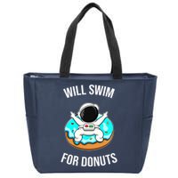 Will Swim For Donuts Zip Tote Bag