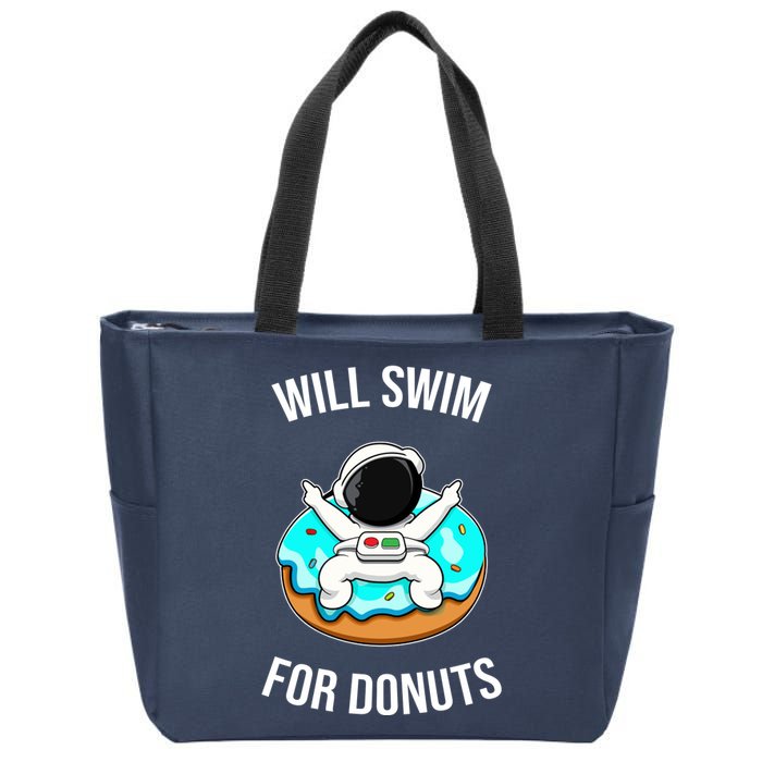 Will Swim For Donuts Zip Tote Bag