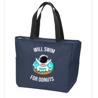 Will Swim For Donuts Zip Tote Bag