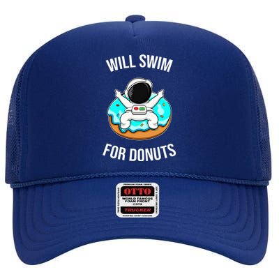 Will Swim For Donuts High Crown Mesh Back Trucker Hat