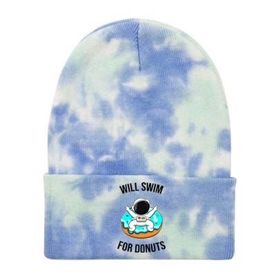 Will Swim For Donuts Tie Dye 12in Knit Beanie