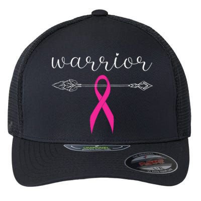 Warrior Survivor Fighter Pink Ribbon Warrior Breast Cancer Flexfit Unipanel Trucker Cap