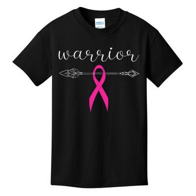 Warrior Survivor Fighter Pink Ribbon Warrior Breast Cancer Kids T-Shirt