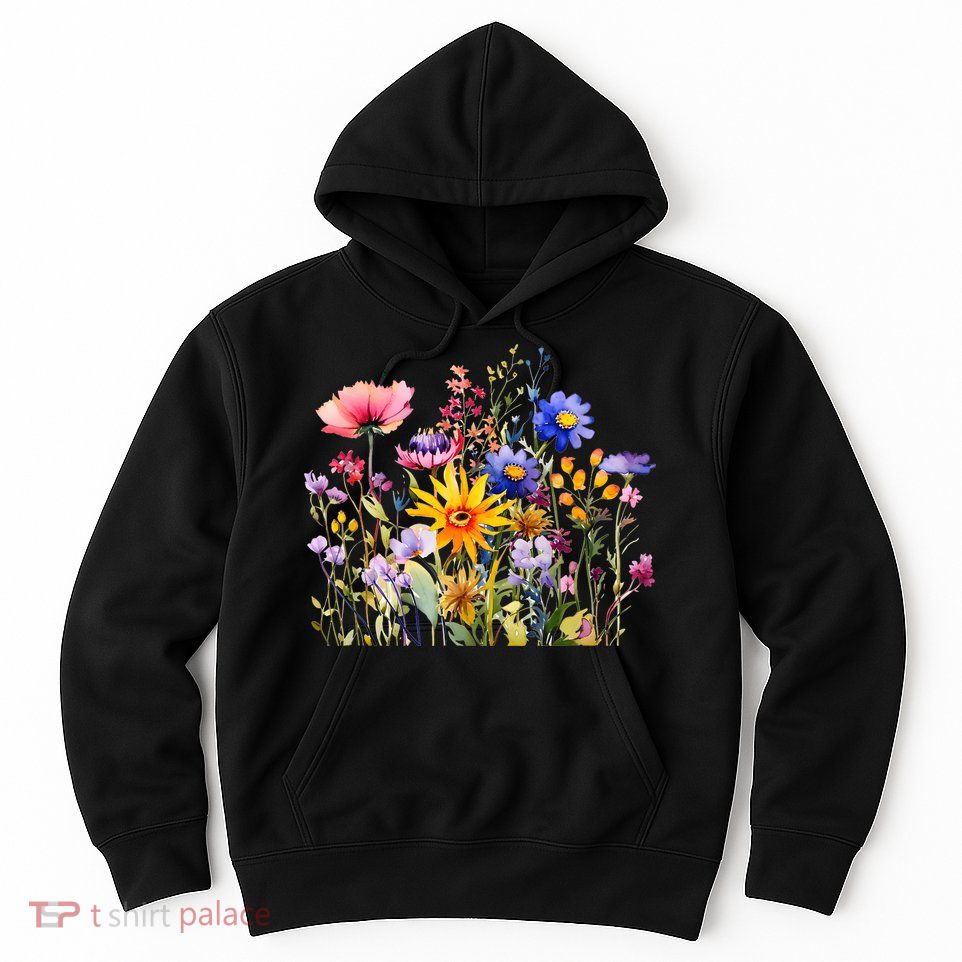 Wildflower Summer Flowers Blooming Floral Graphic Hoodie