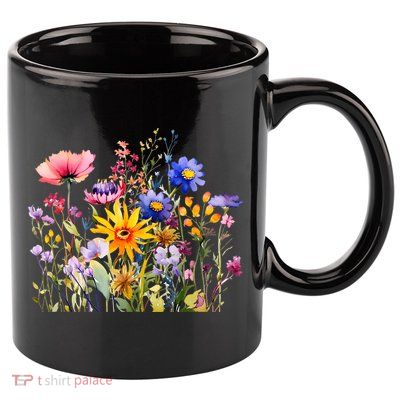 Wildflower Summer Flowers Blooming Floral Graphic 11oz C Handle Ceramic Mug