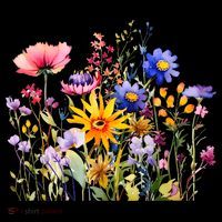 Wildflower Summer Flowers Blooming Floral Graphic Flatbill Hat