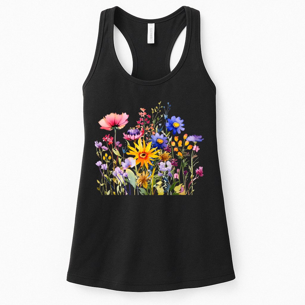 Wildflower Summer Flowers Blooming Floral Graphic Womens Tank Top