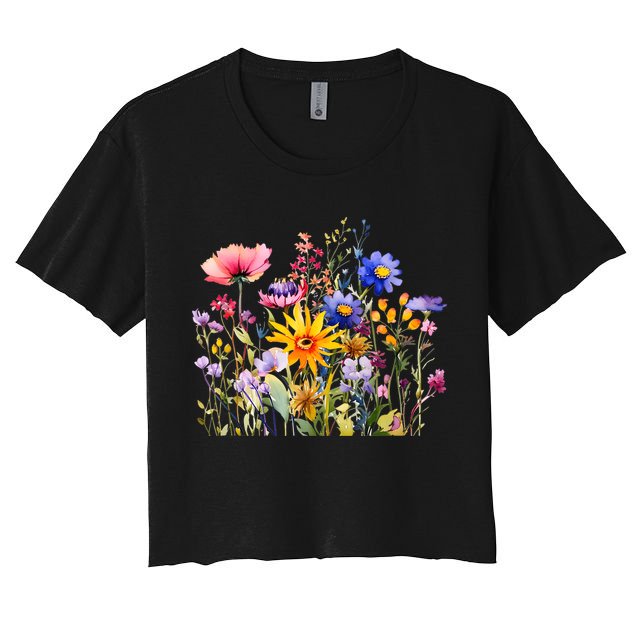 Wildflower Summer Flowers Blooming Floral Graphic Crop Top