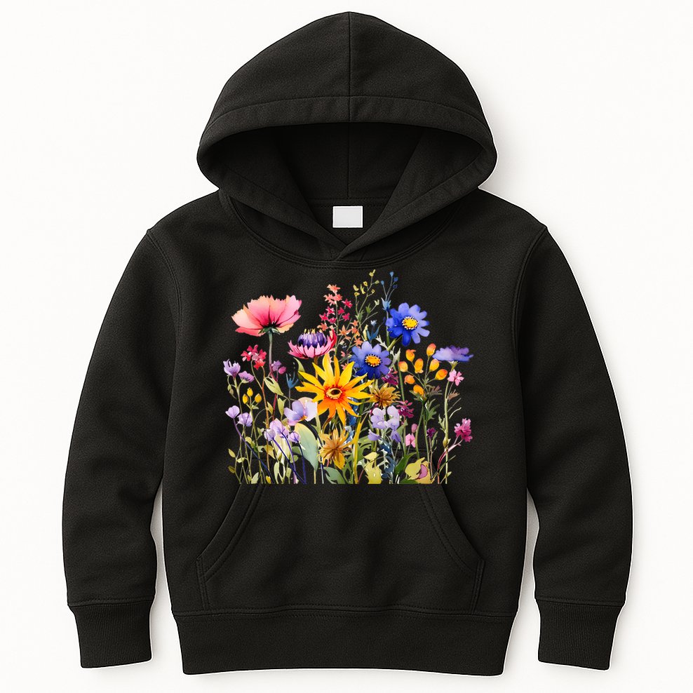 Wildflower Summer Flowers Blooming Floral Graphic Kids Hoodie