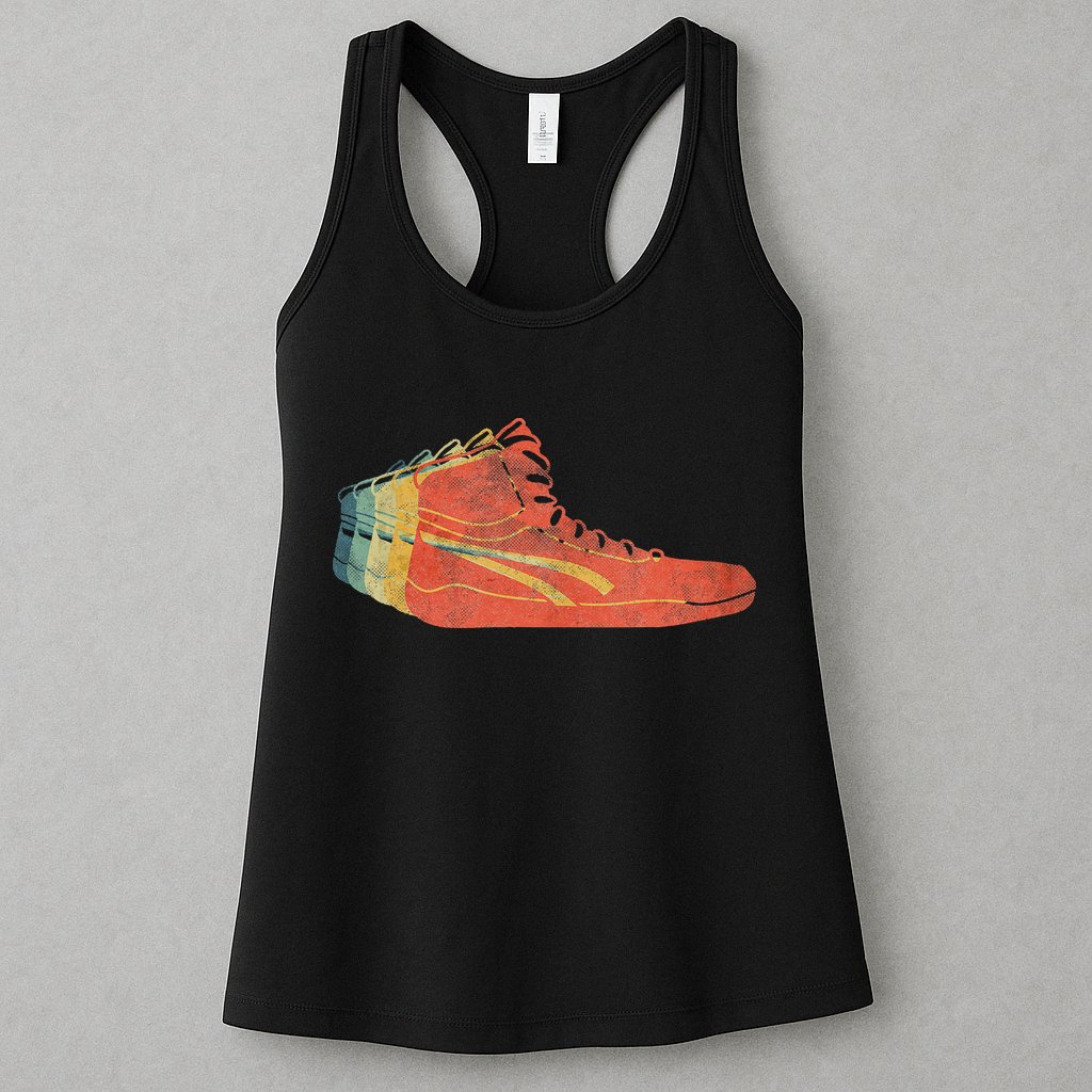 Wrestling Shoe funny sport lover wrestling Womens Tank Top