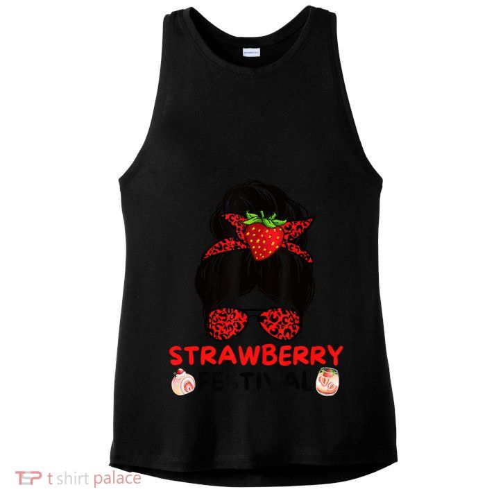 Women Strawberry Festival Fruit Lover Ladies PosiCharge Tri-Blend Wicking Tank