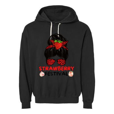 Women Strawberry Festival Fruit Lover Garment-Dyed Fleece Hoodie