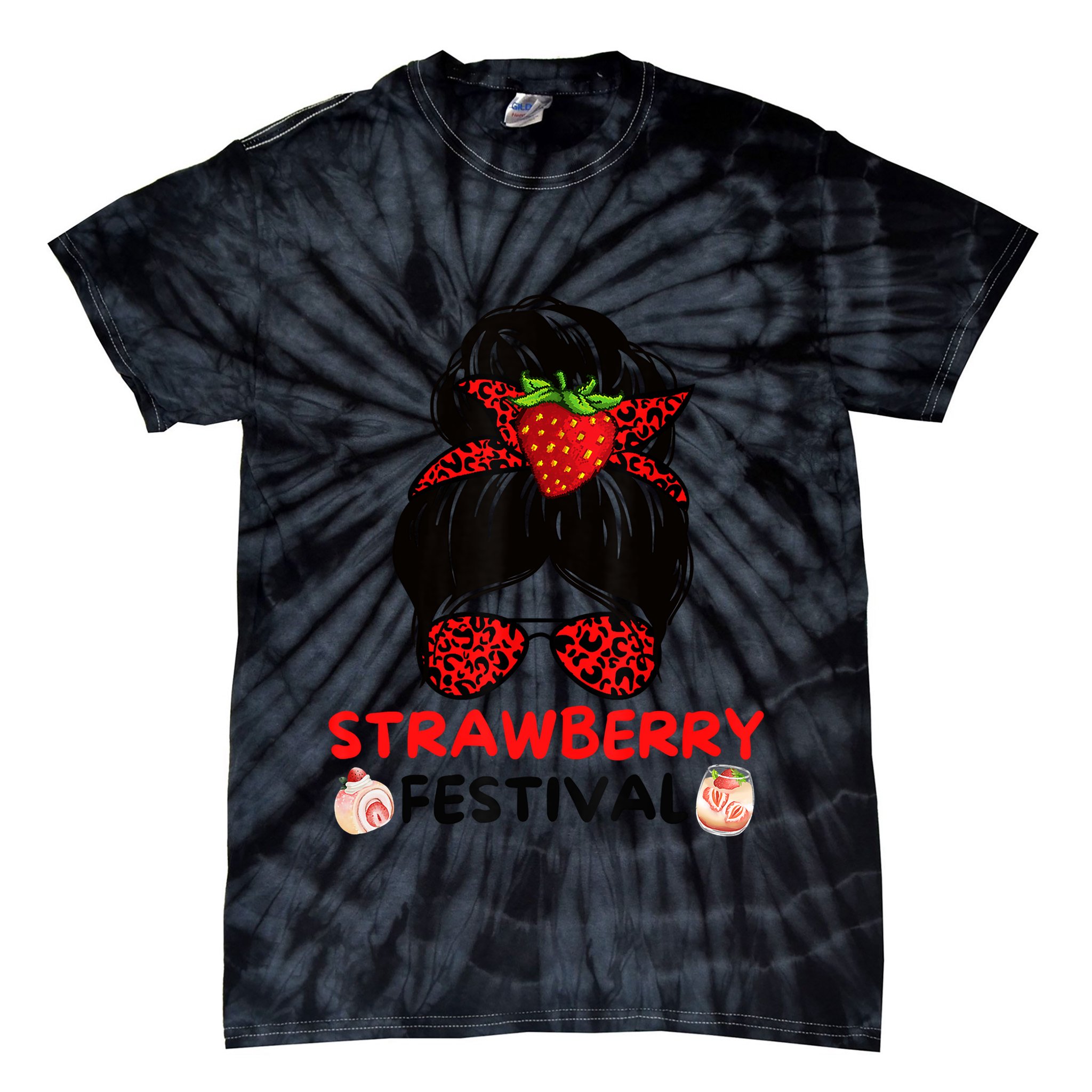 Women Strawberry Festival Fruit Lover Tie-Dye T-Shirt