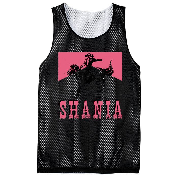 Western Shania First Name Punchy Cowboy Cowgirl Rodeo Style Mesh Reversible Basketball Jersey Tank