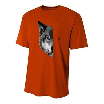 Wolf Split Face Wolf Magical Wolves Tee Youth Performance Sprint T-Shirt