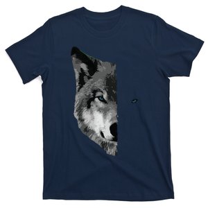 Wolf Split Face Wolf Magical Wolves Tee T-Shirt