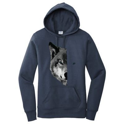 Wolf Split Face Wolf Magical Wolves Tee Women's Pullover Hoodie