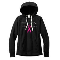 Warrior Survivor Fighter Pink Ribbon Warrior Breast Cancer Women's Fleece Hoodie