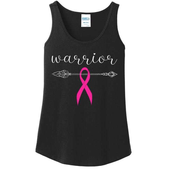 Warrior Survivor Fighter Pink Ribbon Warrior Breast Cancer Ladies Essential Tank