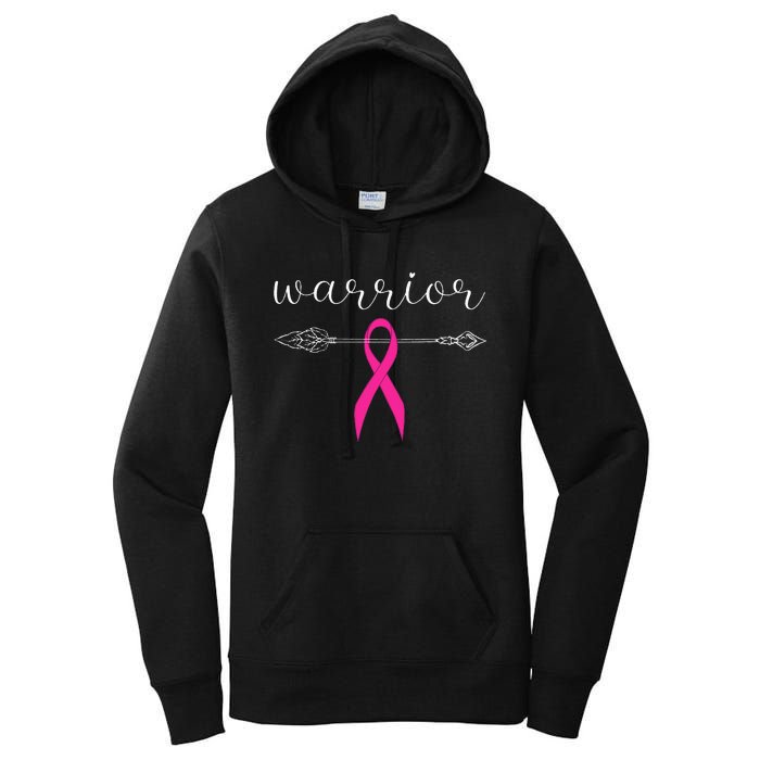 Warrior Survivor Fighter Pink Ribbon Warrior Breast Cancer Women's Pullover Hoodie