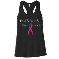 Warrior Survivor Fighter Pink Ribbon Warrior Breast Cancer Women's Racerback Tank