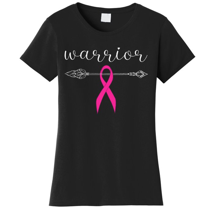 Warrior Survivor Fighter Pink Ribbon Warrior Breast Cancer Women's T-Shirt