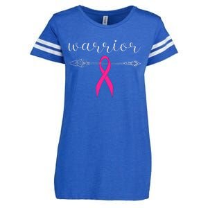 Warrior Survivor Fighter Pink Ribbon Warrior Breast Cancer Enza Ladies Jersey Football T-Shirt